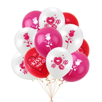12 шт./компл. Подарки на День Святого Валентина, Набор воздушных шаров, Латексные шары с принтом 