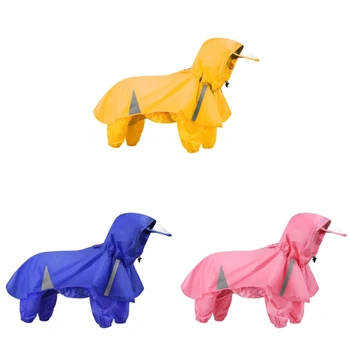 Светоотражающая одежда для собак Дождевик с капюшоном для собак Удобная одежда для дождливой погоды Товары для домашних животных