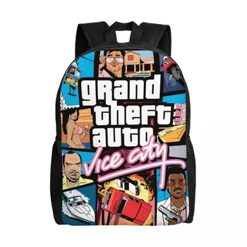 Приключенческая игра Grand Theft Auto Collage Рюкзаки для мальчиков и девочек GTA College Школьные дорожные сумки Сумка для книг подходит для 15 дюймового ноутбука