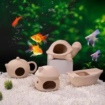 Подводное украшение для чайника Изысканный Керамический Орнамент для озеленения Аквариума Уникальные Аксессуары для укрытия аквариума